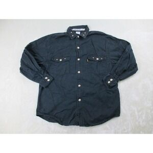 Absolutely No! Jeans Shirt Womens Medium Black Button Up Beaded Casual Ladies*